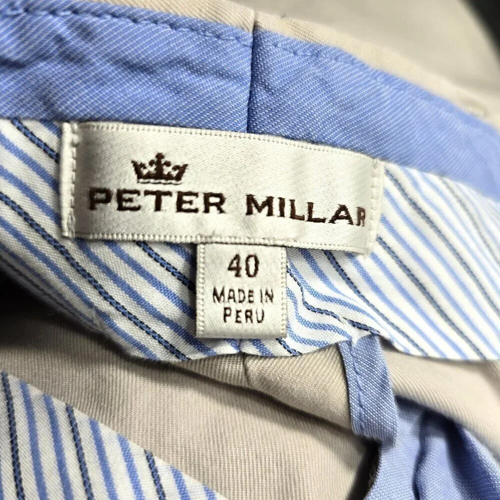 Peter Millar Beige Khaki Chino Pima Cotton Stretch Shorts 8.5